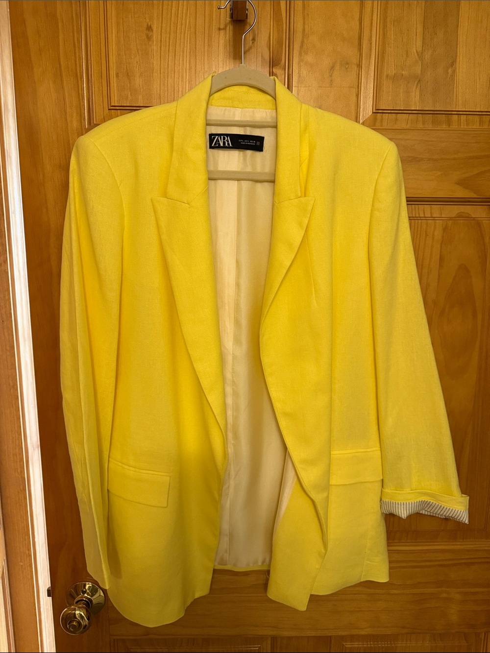Zara Bright Yellow Tailored Blazer Jacket